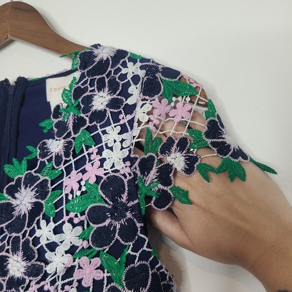 Foxiedox Anthropologie Lace Floral Dress Maryem Midi Small - Picture 5 of 15